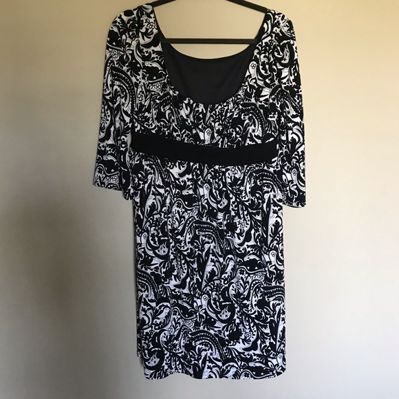 Empire waist dress with mini bell sleeves - Picture 6 of 11